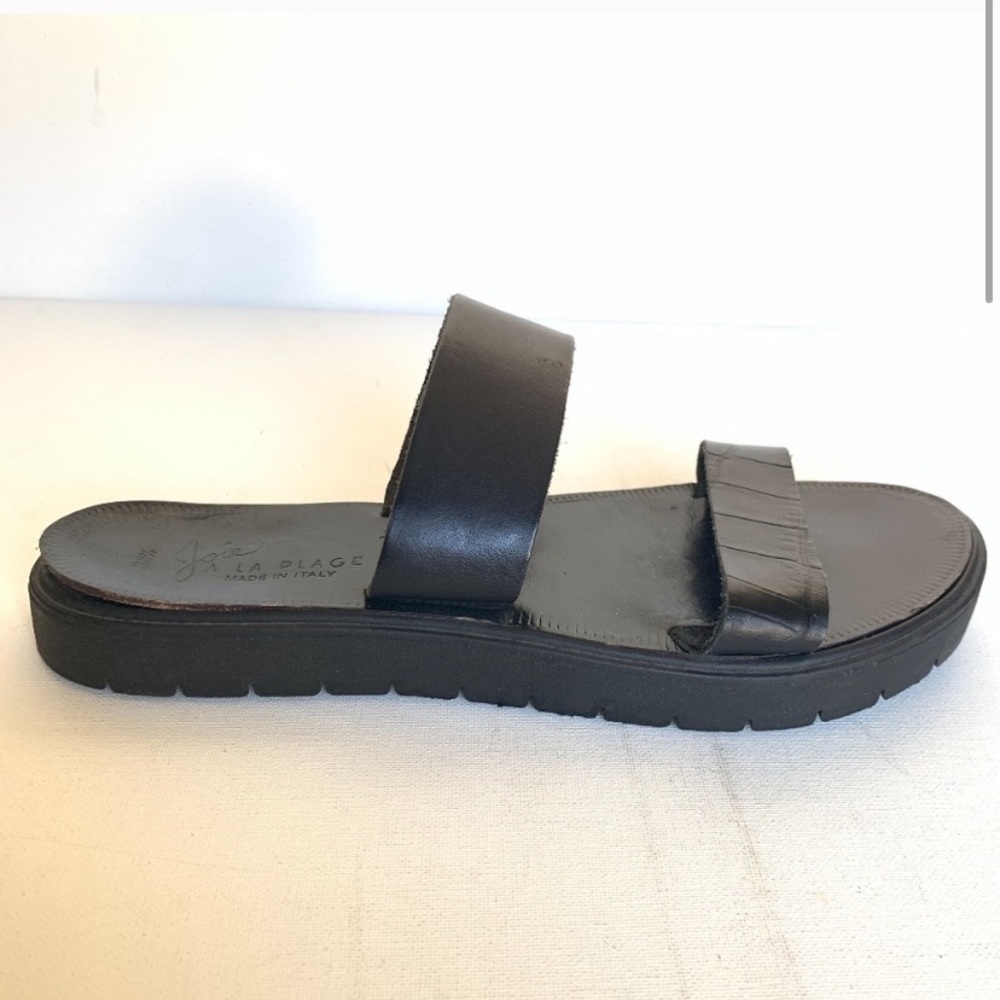 Joie A La Plage Black Two Strap Platform Sandals